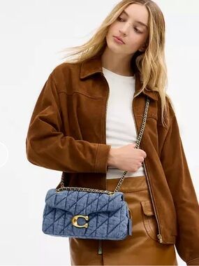 Coach Denim Quilted Tabby 26